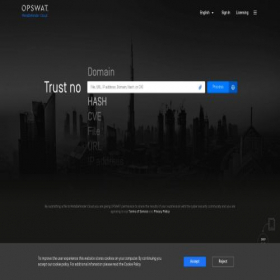Скриншот главной страницы сайта metadefender.com