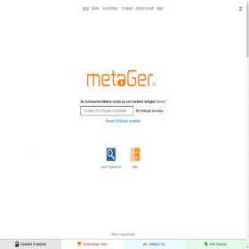 Скриншот главной страницы сайта metager.de