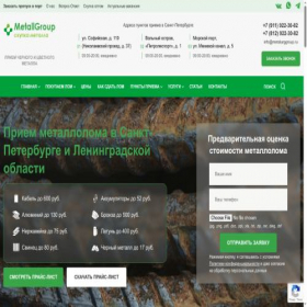 Скриншот главной страницы сайта metalurggroup.ru
