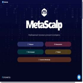 Скриншот главной страницы сайта metascalp.io