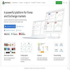 Скриншот главной страницы сайта metatrader5.com