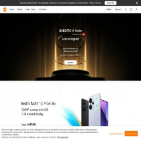 Скриншот главной страницы сайта mi.com