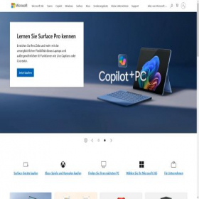 Скриншот главной страницы сайта microsoft.de