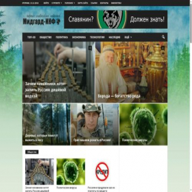Скриншот главной страницы сайта midgard-info.ru