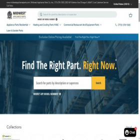 Скриншот главной страницы сайта midwestapplianceparts.com