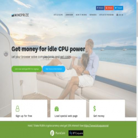 Скриншот главной страницы сайта mineprize.com