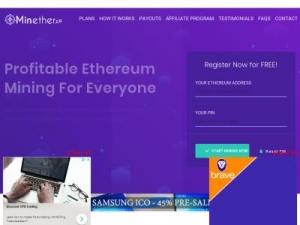 Скриншот главной страницы сайта minether.co
