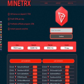 Скриншот главной страницы сайта minetrx.xyz