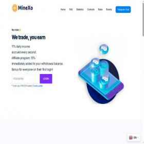 Скриншот главной страницы сайта minexo.pro