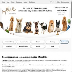 Скриншот главной страницы сайта mini-pes.ru