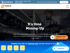 Скриншот главной страницы сайта mining-up.com