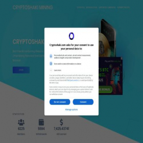 Скриншот главной страницы сайта mining.cryptoshaki.com