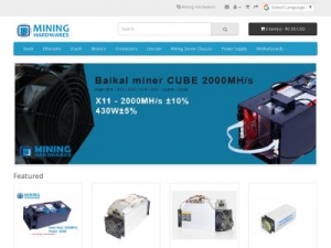 Скриншот главной страницы сайта mininghardwares.com