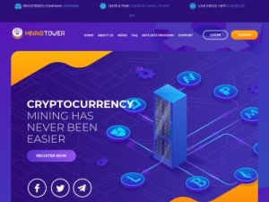 Скриншот главной страницы сайта miningtower.biz