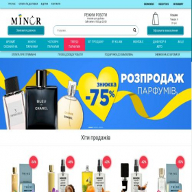 Скриншот главной страницы сайта minor.com.ua