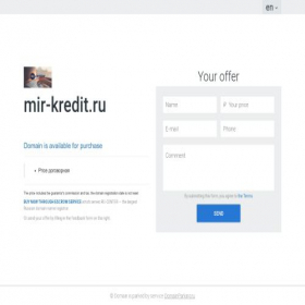 Скриншот главной страницы сайта mir-kredit.ru