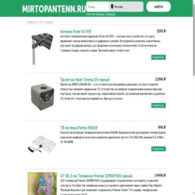 Скриншот главной страницы сайта mirtopantenn.ru
