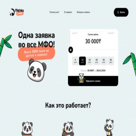 Скриншот главной страницы сайта mishkacredit.kz