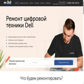 Скриншот главной страницы сайта mister-dell-spb.com