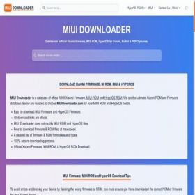 Скриншот главной страницы сайта miuidownloader.com