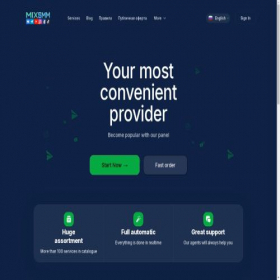 Скриншот главной страницы сайта mixsmm.ru