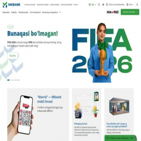 Скриншот главной страницы сайта mkbank.uz