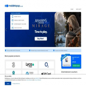 Скриншот главной страницы сайта mobiletopup.co.uk