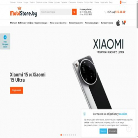 Скриншот главной страницы сайта mobistore.by