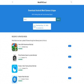 Скриншот главной страницы сайта modapkcloud.com