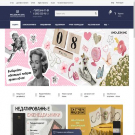 Скриншот главной страницы сайта moleskines.ru