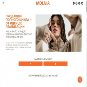 Скриншот главной страницы сайта molniaprod.ru