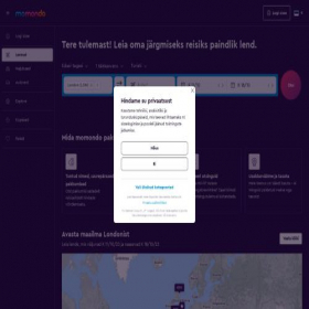 Скриншот главной страницы сайта momondo.ee