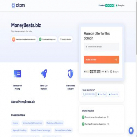 Скриншот главной страницы сайта moneybeats.biz