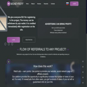 Скриншот главной страницы сайта moneyreff.com