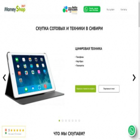 Скриншот главной страницы сайта moneyshop24.ru