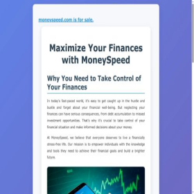 Скриншот главной страницы сайта moneyspeed.com