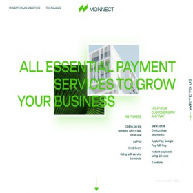 Скриншот главной страницы сайта monnect.me