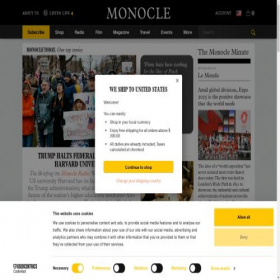 Скриншот главной страницы сайта monocle.com