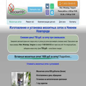 Скриншот главной страницы сайта moskitnn.ru