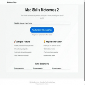 Скриншот главной страницы сайта motogame.online