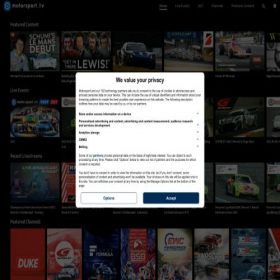 Скриншот главной страницы сайта motorsport.tv