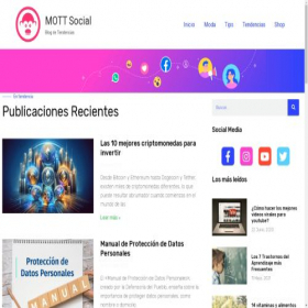 Скриншот главной страницы сайта mott.social