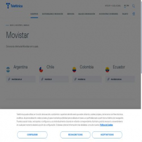 Скриншот главной страницы сайта movistar.com
