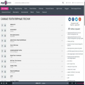 Скриншот главной страницы сайта mp3mn.net