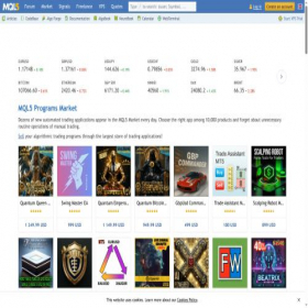 Скриншот главной страницы сайта mql5.com