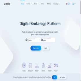 Скриншот главной страницы сайта mthub.io