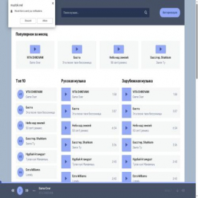 Скриншот главной страницы сайта muztok.net