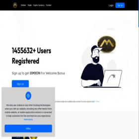 Скриншот главной страницы сайта mxon.exchange