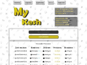 Скриншот главной страницы сайта my-kesh.online