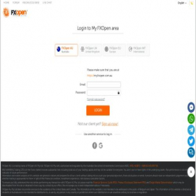 Скриншот главной страницы сайта my.fxopen.com.au